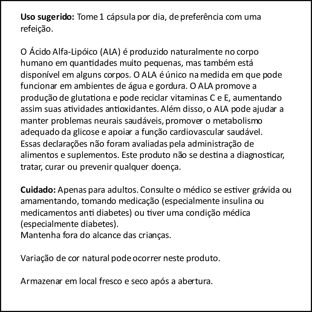 Ácido Alfa Lipóico 600mg Now Foods 60 Veg Cáps - Imagem 4