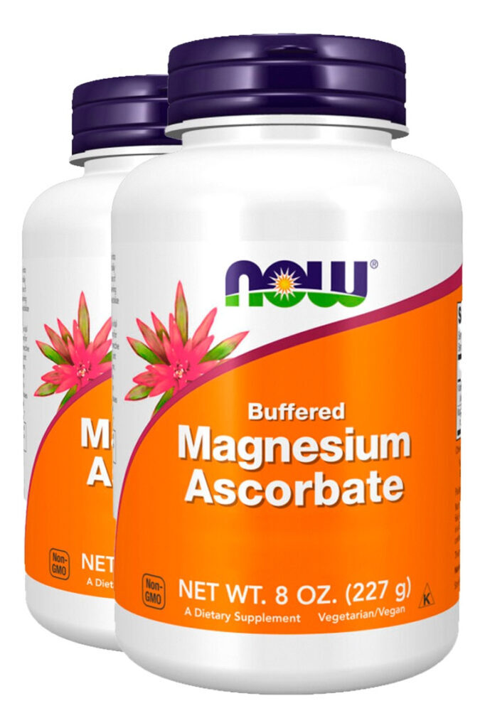 Ascorbato Magnésio Pó + Vit C 227g Importado 2un Now Foods