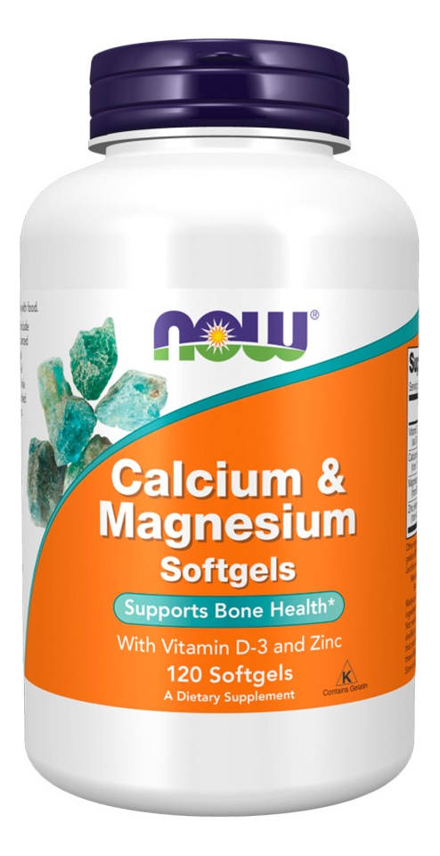 Cálcio E Magnésio Now Foods Com Vitamina D3 E Zinco 120soft