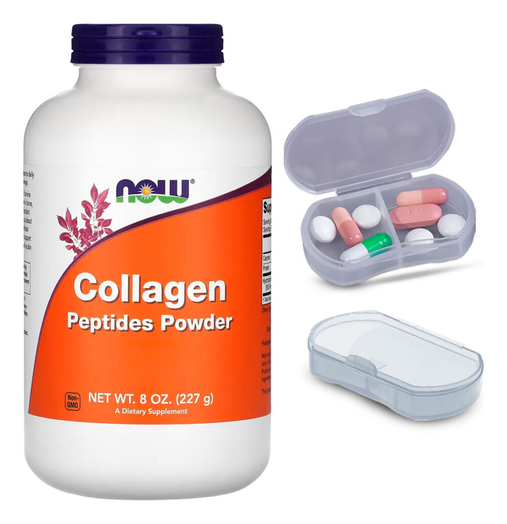 Peptídeos De Colágeno Em Pó Now Foods 227g + Porta Cápsulas
