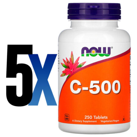 Vitamina C 500mg R. Mosqueta 250tab Importado 5un Now Foods - Imagem 2