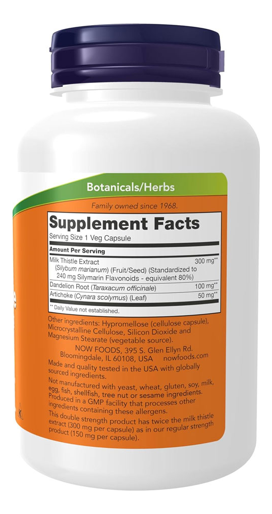 Extrato Cardo Mariano 300mg Now Foods 200cáps Importado 3un - Imagem 3