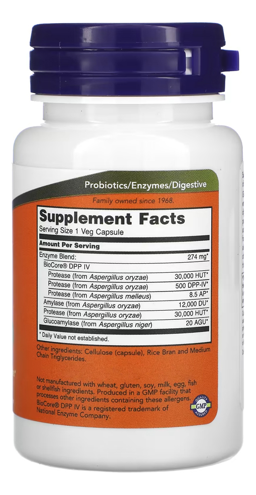 Gluten Enzimas Digestivas Now Foods 60 Cáps + Porta Cápsulas - Imagem 3