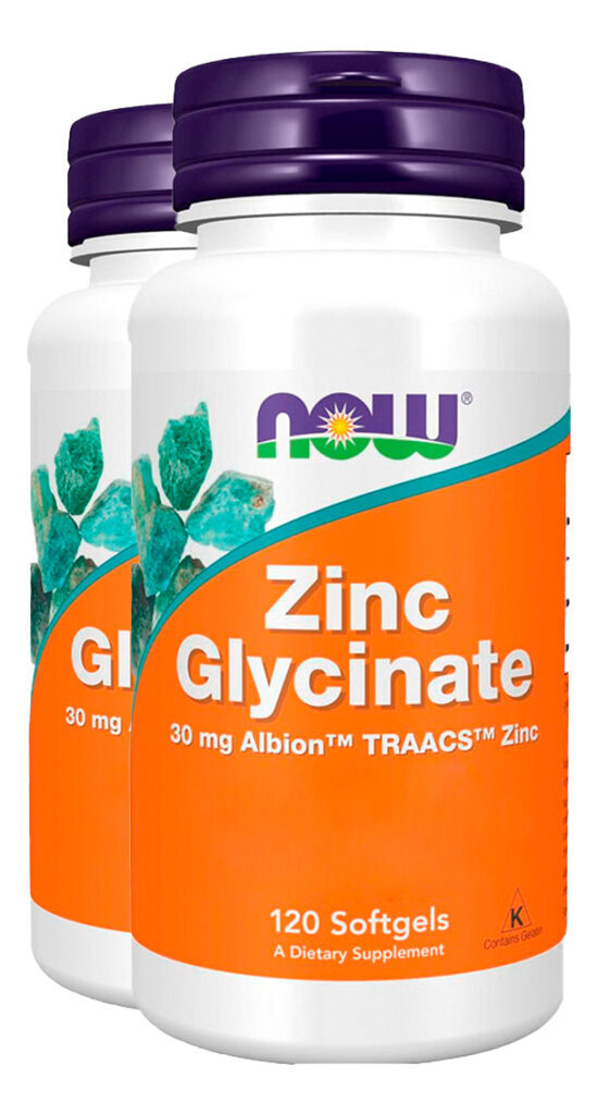 Now Foods Glicinato De Zinco 30mg 120 Softgels Importado 2un