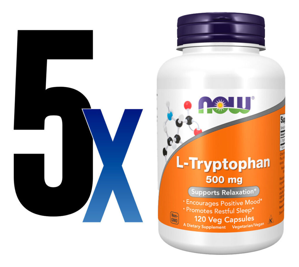 L-triptofano 500mg Now Foods L-tryptophan 120 Veg Caps 5un - Imagem 2