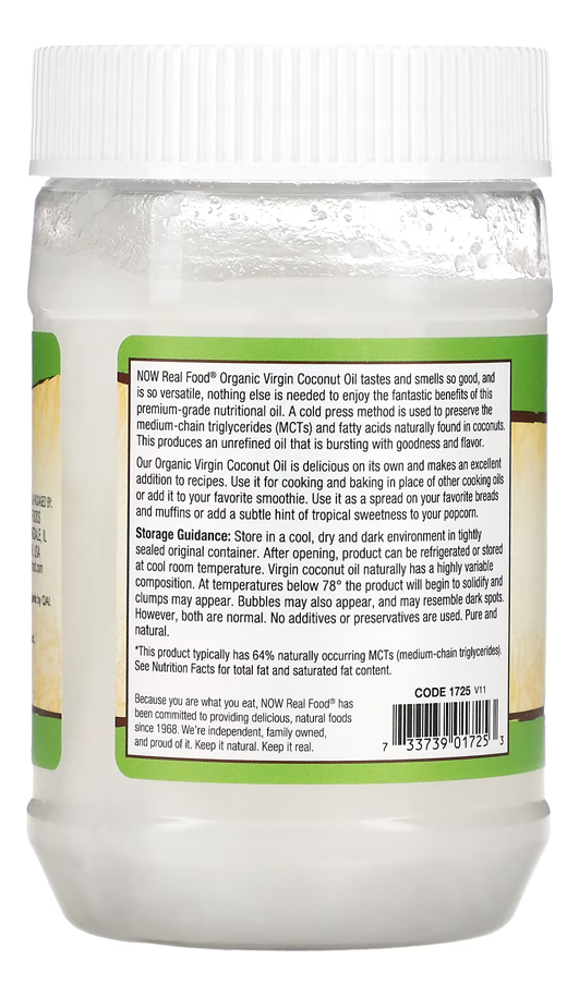 Óleo De Coco Virgem Now Foods 355ml 100% Puro Importado - Imagem 3