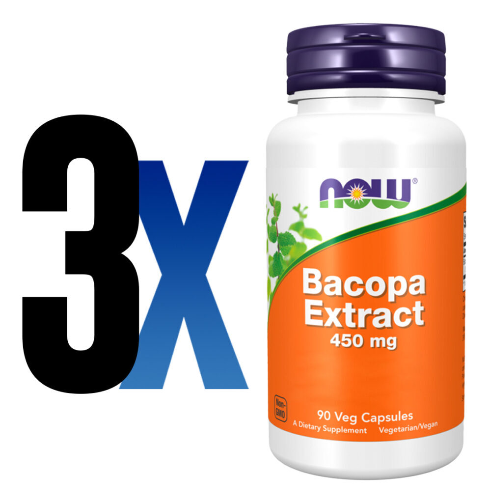 Extrato De Bacopa 450mg Now Foods 90 Cápsulas Importado 3un - Imagem 2