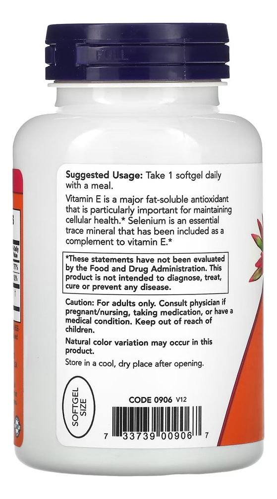 Vitamina E 400ui Now Foods 100 Softgels + Porta Cápsulas - Imagem 3