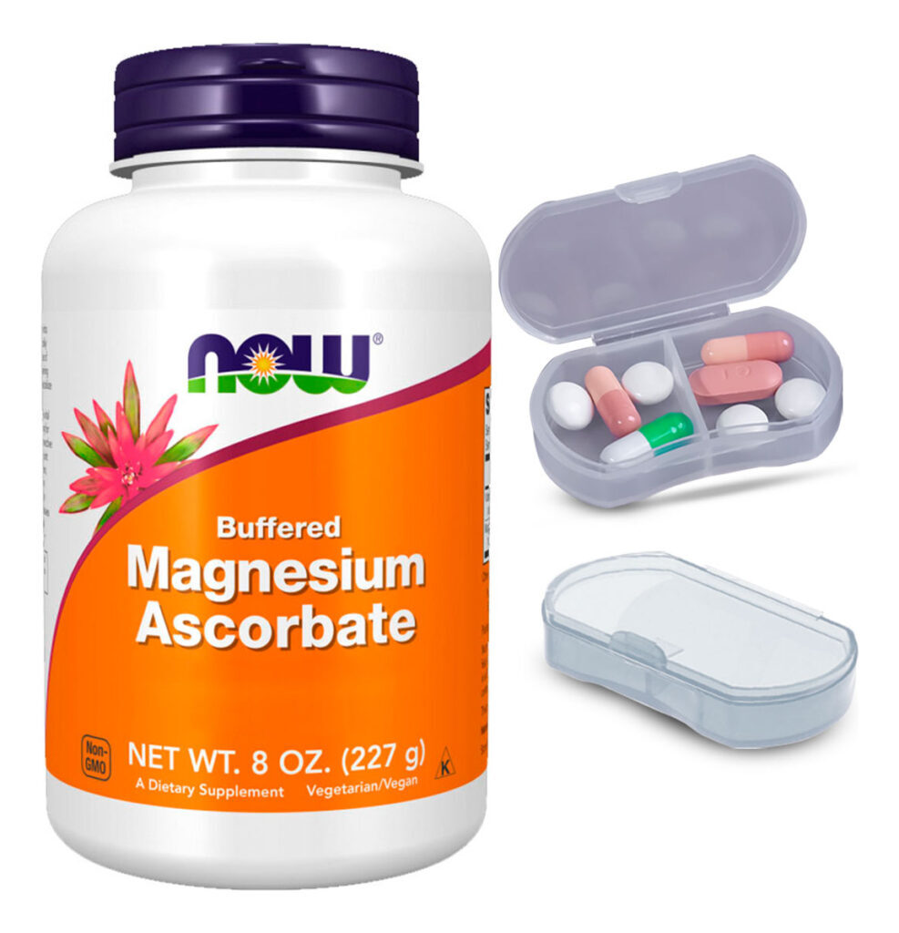 Ascorbato Magnésio Pó Now Foods 227g + Porta Cápsulas