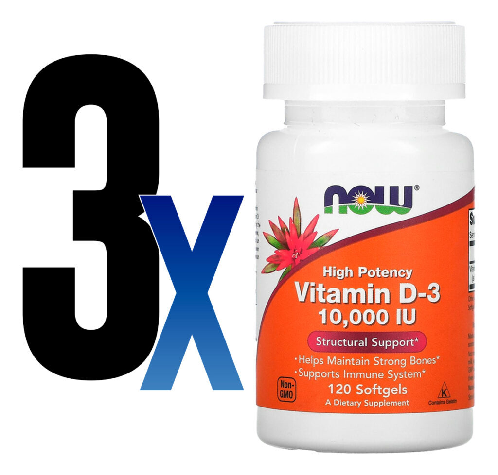 Vitamina D3 10000iu Alta Potencia Now 120 Softgels 3un - Imagem 2