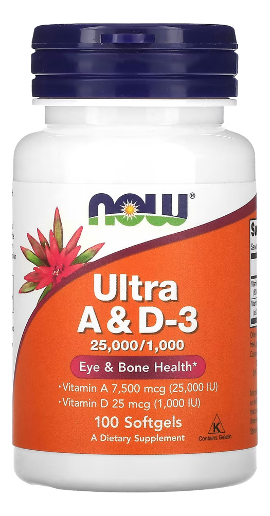 Ultra Vitamina A/d-3 7.500/25mcg Now Foods 100soft Importado
