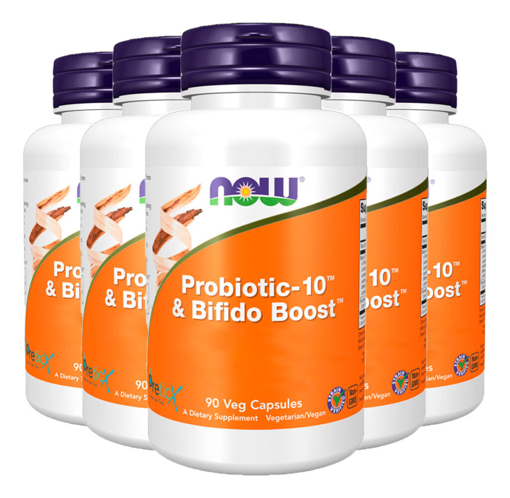 Probiótico 10 25 Bilhões Now Foods 90cap Importado 5un