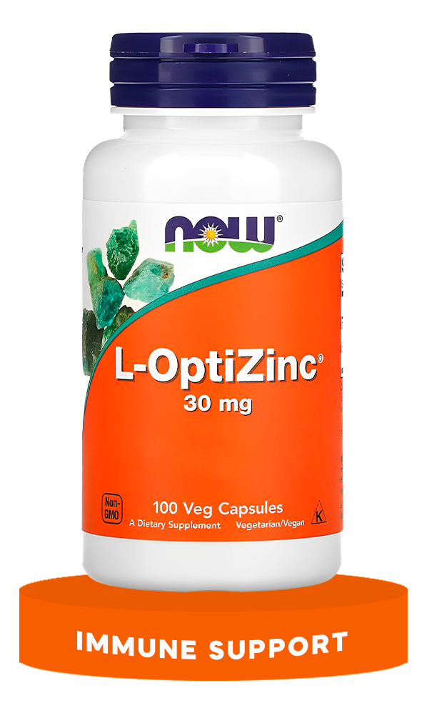 Now Foods L-optizinc 30mg 100 Veg Caps / No Brasil