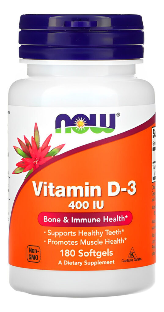 Vitamina D-3 Now Foods 400 Iu 180 Caps Softgels