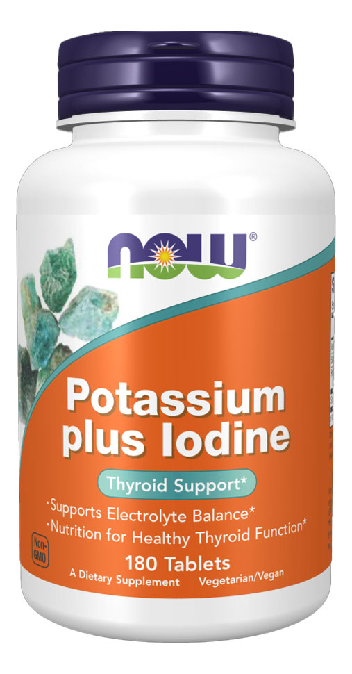 Potássio Plus Iodo Now Foods Potassium Plus 180tablts 5un Sabor Sem Sabor - Imagem 2