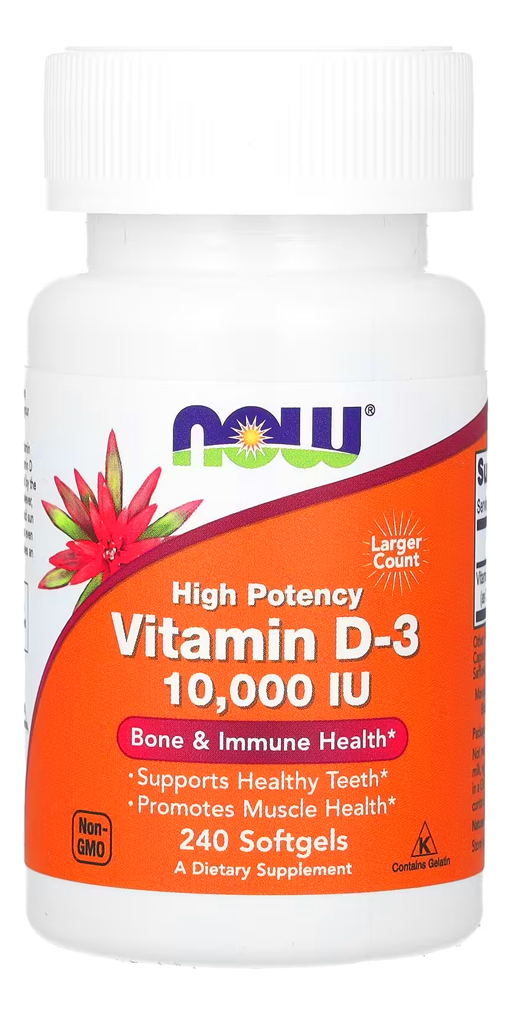 Vitamina D3 10000 Ui Now Foods 240 Cápsulas De Gel