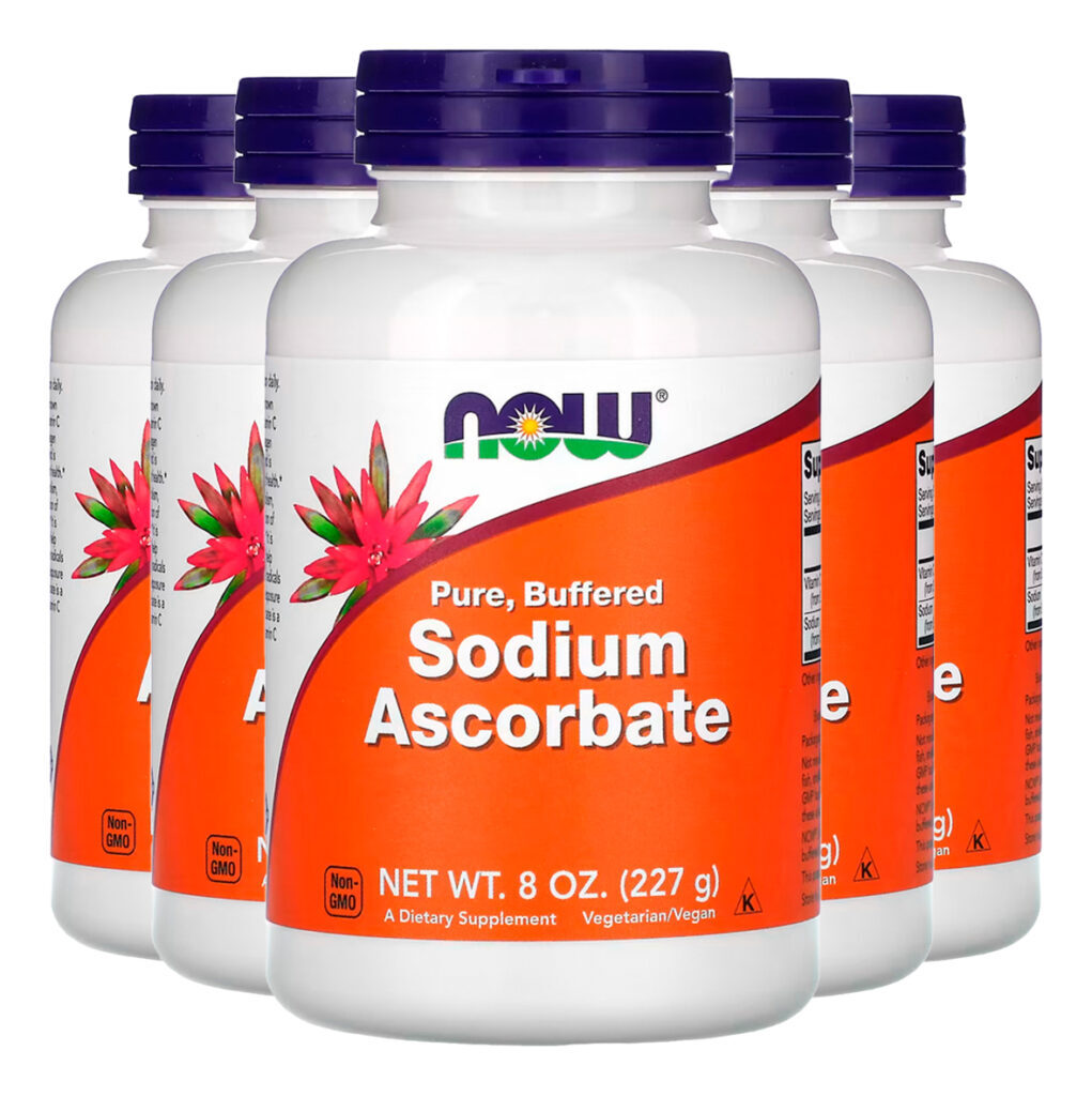 Ascorbato De Sódio 277g Puro Importado 5un Now Foods