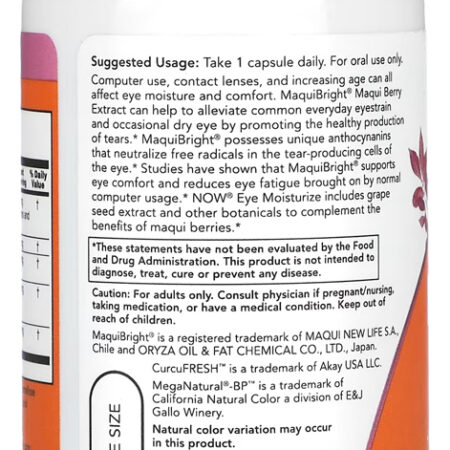 Eye Moisturize Now Foods Maquibright 60 Cáps Importado 3un - Imagem 4
