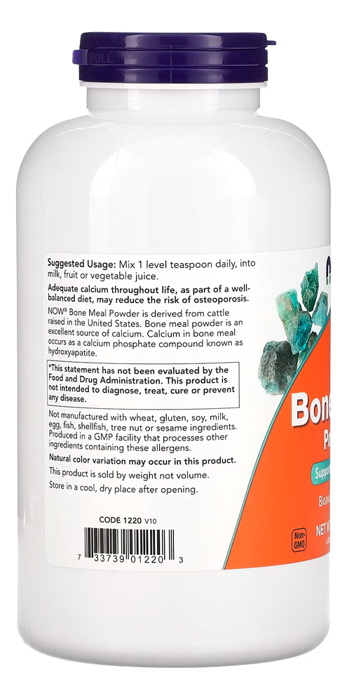 Bone Meal Now Foods 454g Cálcio Em Pó Importado - Imagem 2