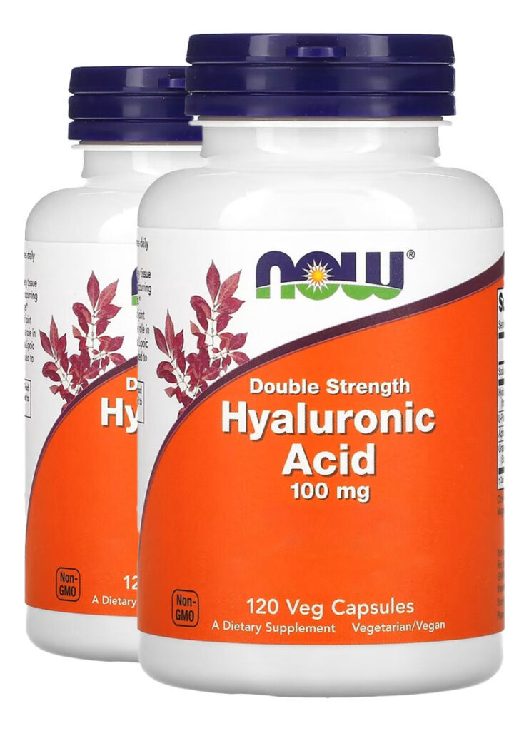 Ácido Hialurônico 100mg 120 Cápsulas Importado 2un Now Foods