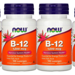 Vitamina B-12 1mg E Ácido Fólico Now Foods 100pastilhas 4un