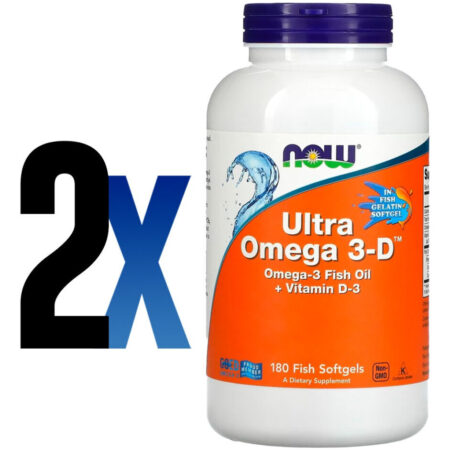 Ultra Omega 3d 600epa/300dha 180soft Importado 2un Now Foods - Imagem 2