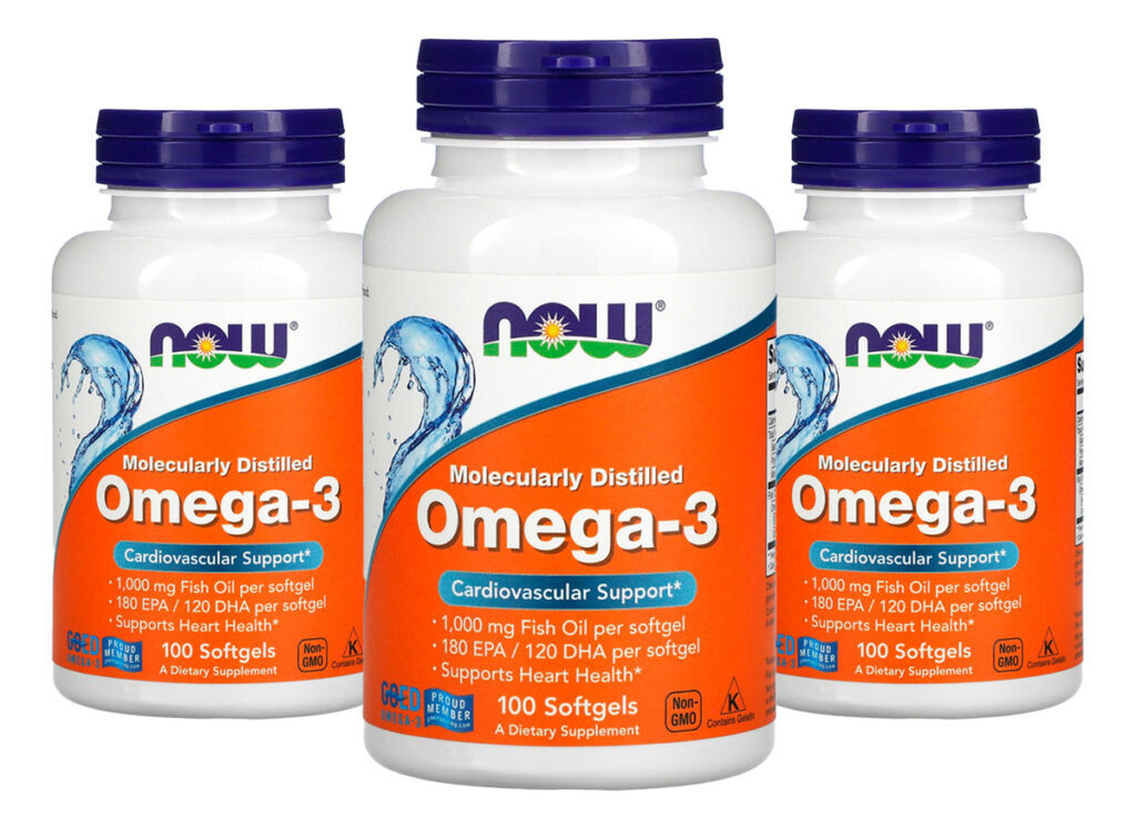 Ômega-3 Molecularmente Destilados Now Foods 100softgels 3un Sabor Sem Sabor