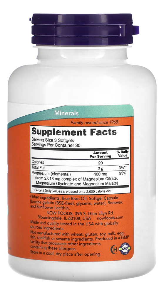 Citrato De Magnésio Now Foods 90 Softgels + Porta Cápsulas - Imagem 2
