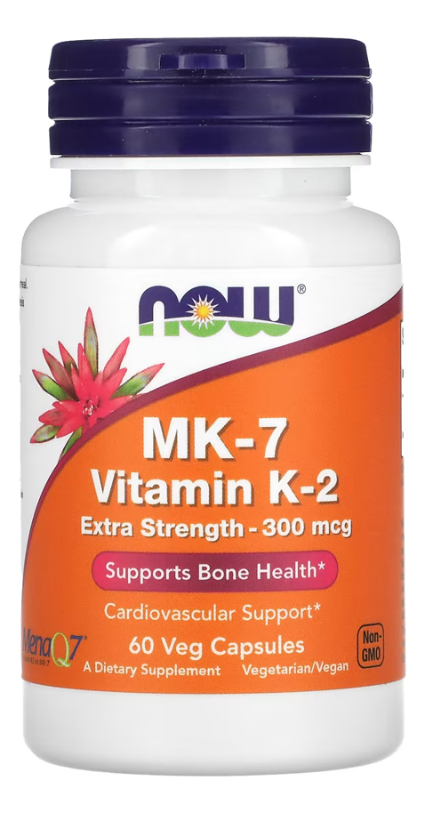Mk-7 Vitamina K-2 300mcg Now Foods 60 Cápsulas Importado