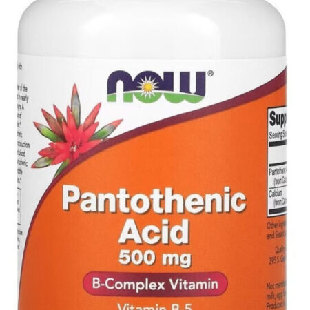Pantothenic Acid Ácido Pantotênico 500mg 100 Vcaps Now Foods - Imagem 2