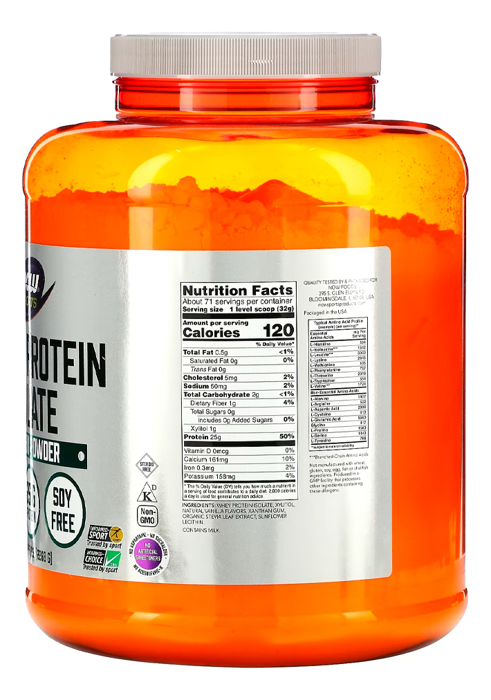 Whey Protein Isolado Now Foods 2268g Baunilha Importado - Imagem 3