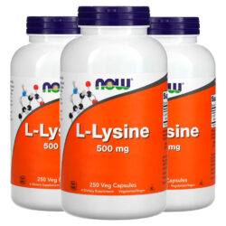 L-lisina 500mg Now Foods L-lysine 250 Veg Caps Importado 3un