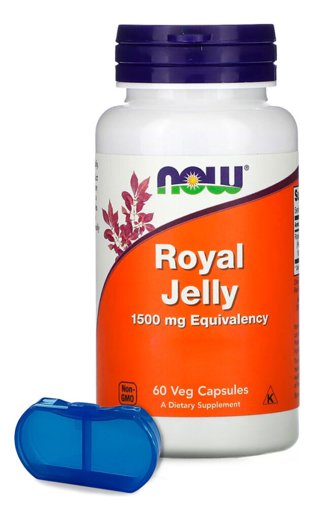 Geleia Real Now Foods Royal Jelly 60 Caps + Porta Cápsulas