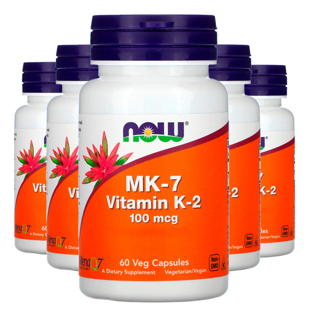 Mk-7 Vitamina K-2 100mcg 60 Veg Cáps Importado 5un Now Foods