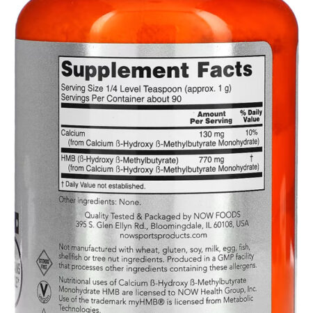 Hmb Em Pó Now Foods Sports 90 Gramas Produto Importado 4un - Imagem 3