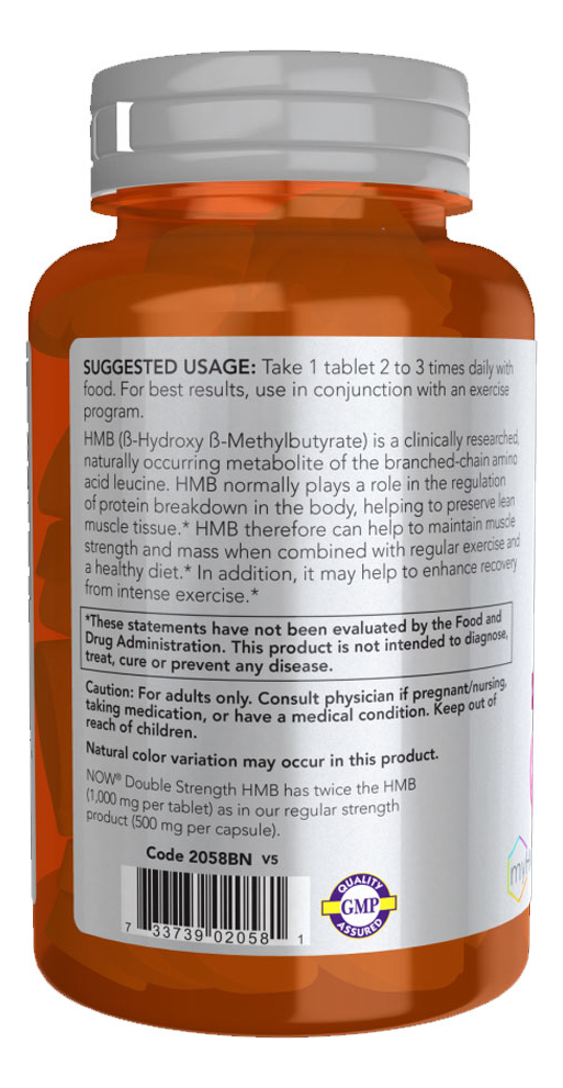 Hmb 1000mg Dupla Força Now Foods Sports 90tabs Importado 3un - Imagem 4