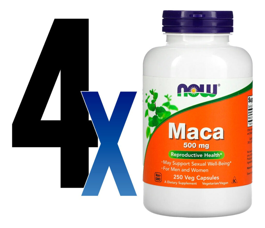 Maca Peruana 500mg Now Foods 250 Veg Caps 4un - Imagem 2