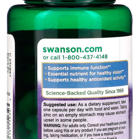 Citrato De Zinco 30 Mg Swanson 60 Capsulas Importado 2un - Imagem 3