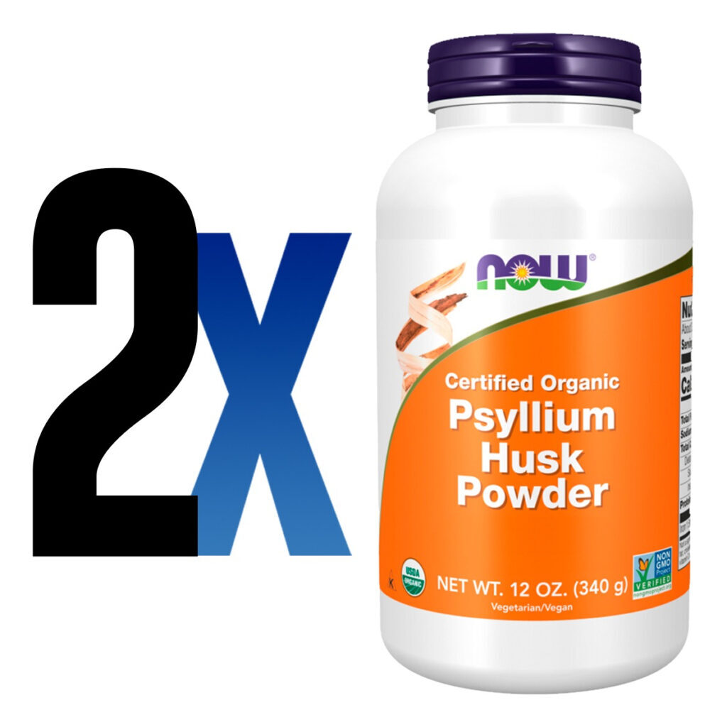 Pó Casca Psyllium 340g Orgânico Importado 2un Now Foods - Imagem 2