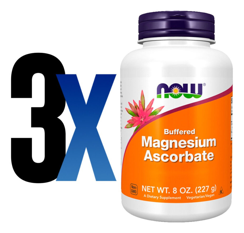 Ascorbato Magnésio Pó + Vit C 227g Importado 3un Now Foods - Imagem 2
