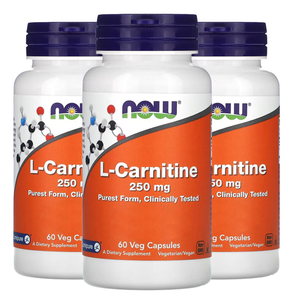 L-carnitina 250mg Now Foods 60 Cápsulas Importado 3un