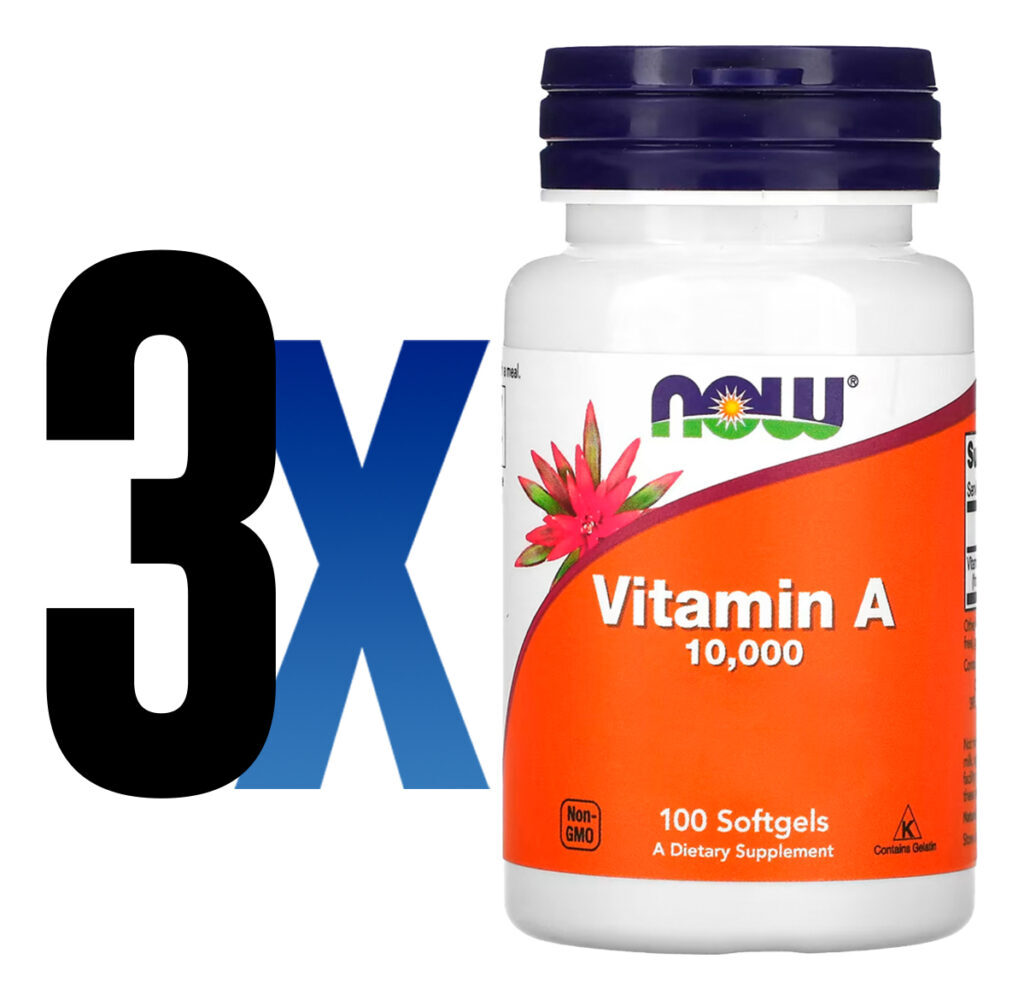 Vitamina A 10.000ui 100 Softgels Importado 3un Now Foods - Imagem 2