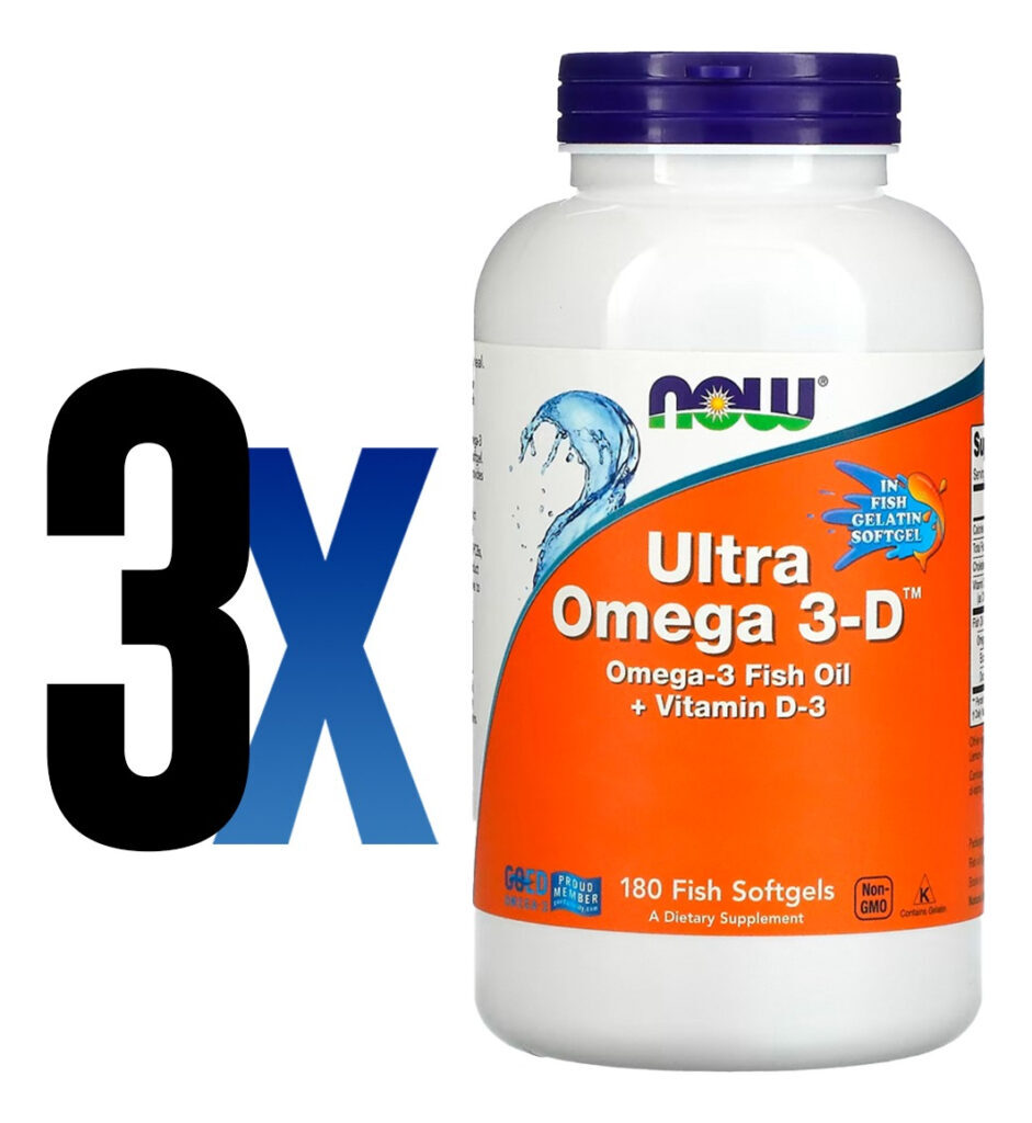 Ultra Omega 3d 600epa/300dha 180soft Importado 3un Now Foods - Imagem 2