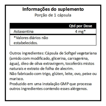 Astaxantina Extrato 4mg 60 Vegs Soft Importado 5un Now Foods - Imagem 4