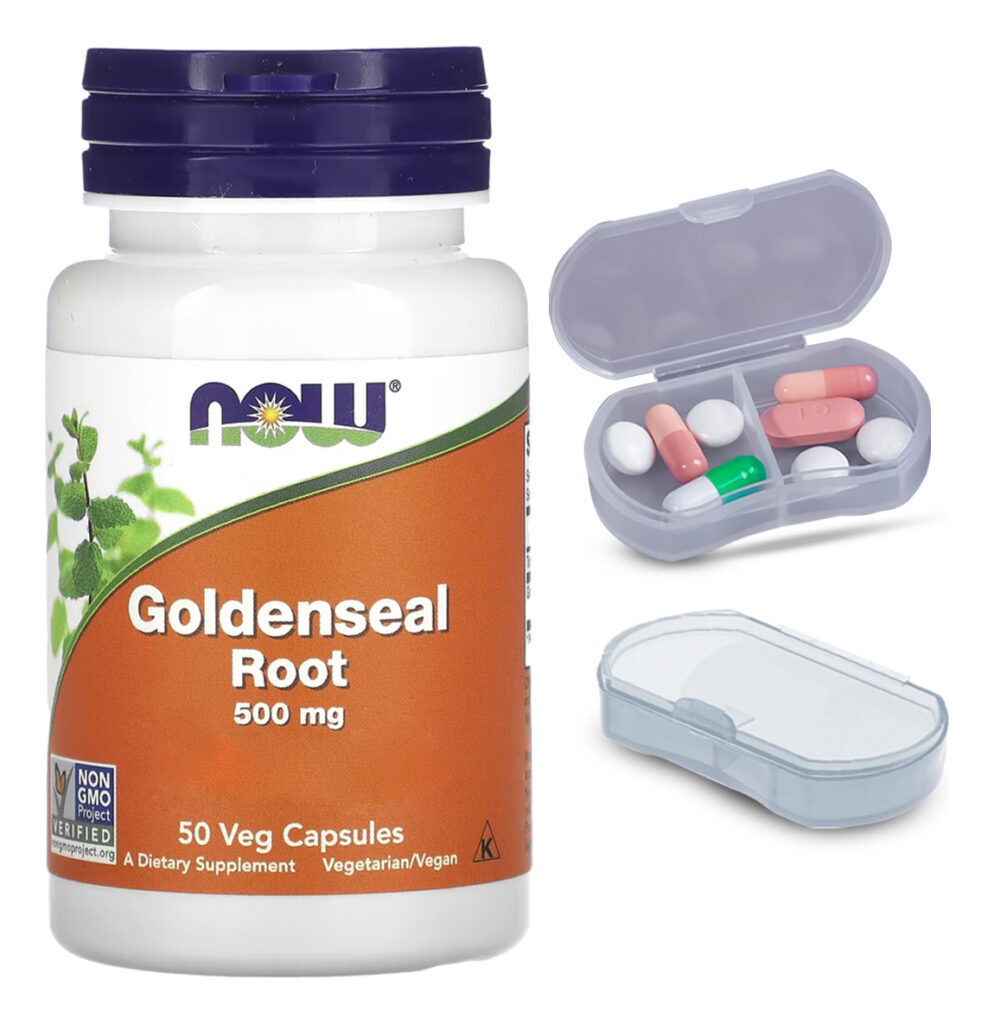 Raiz De Goldenseal 500mg Now Foods 50 Caps + Porta Cápsulas