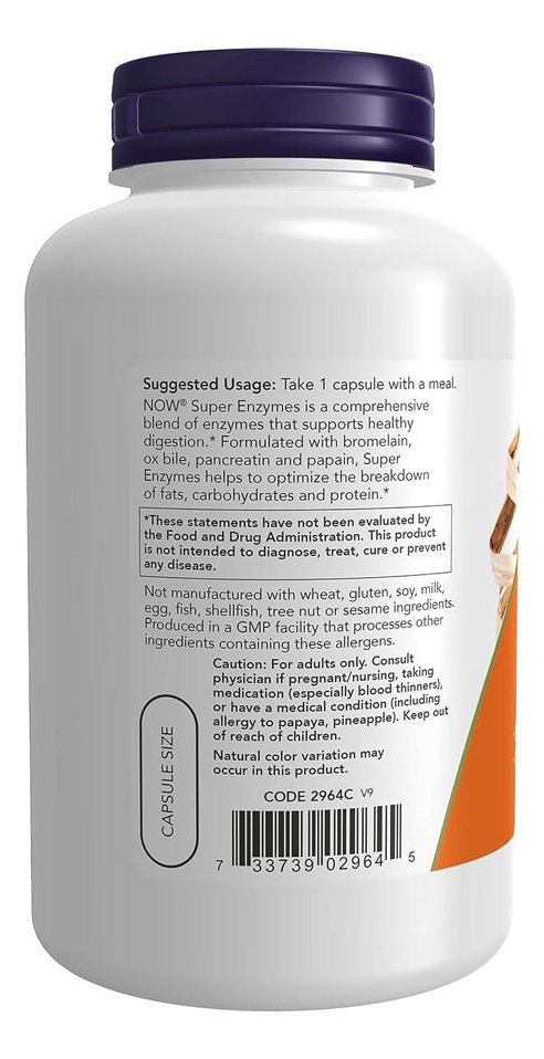 Super Enzymes Enzimas Digestivas 180cáps Importado - Imagem 3