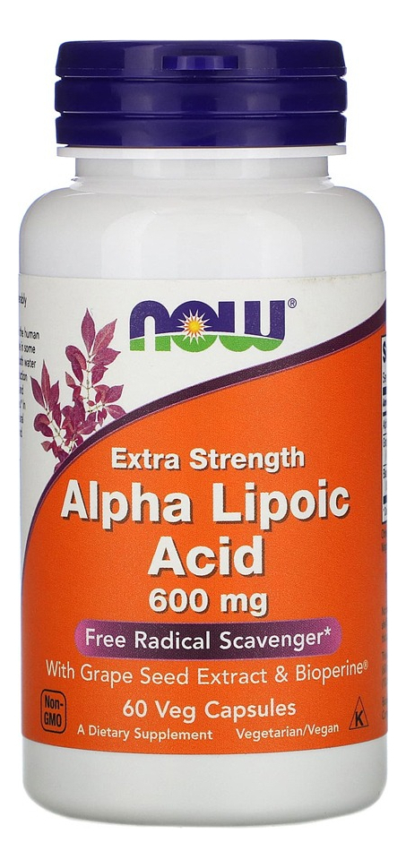 Ácido Alfa Lipóico 600mg Now Foods 60veg Caps Sabor Sem Sabor