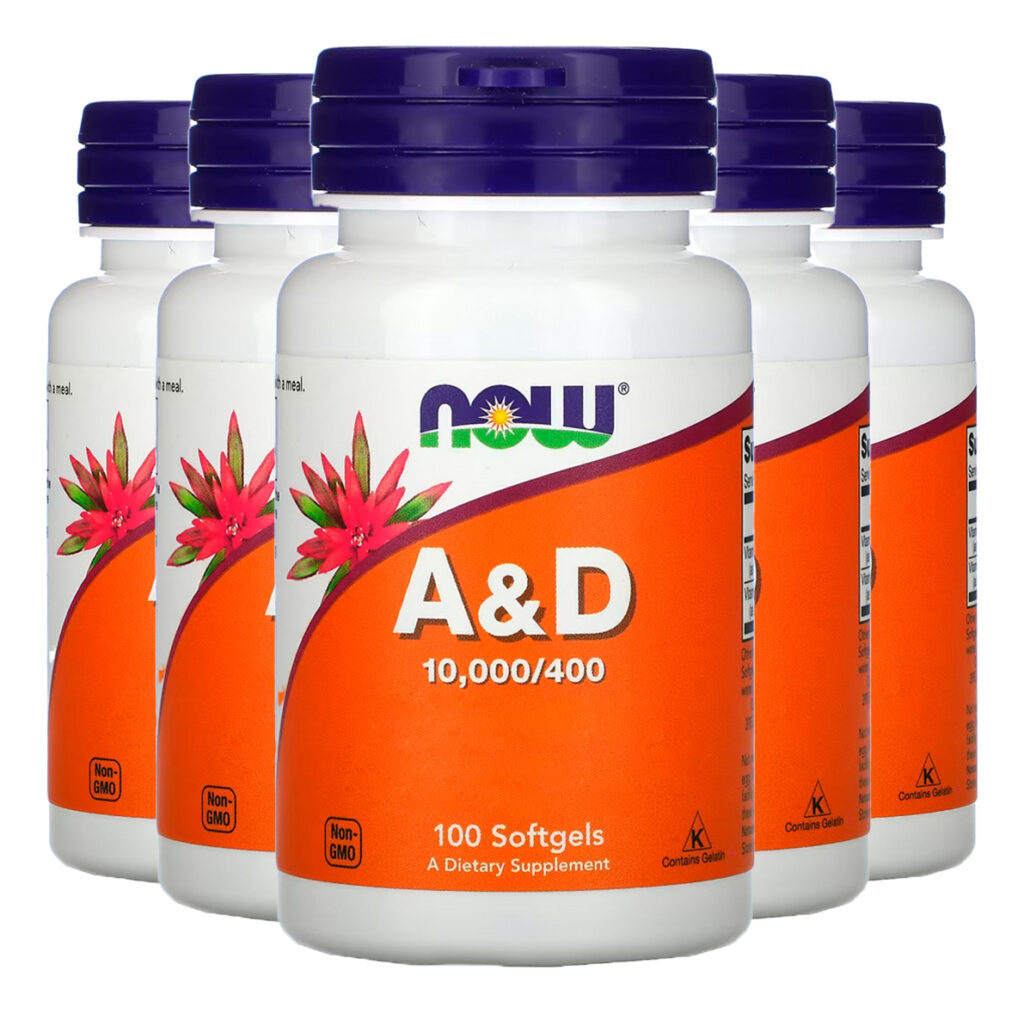 Vitamina A E D Now Foods 10000/10mcg 100 Soft Importado 5un