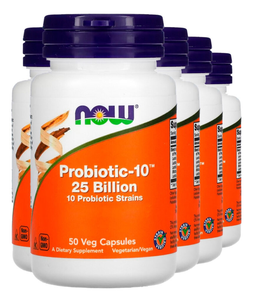 Probiótico10 25 Bilhões Ufc 50cáps Importado 5un Now Foods