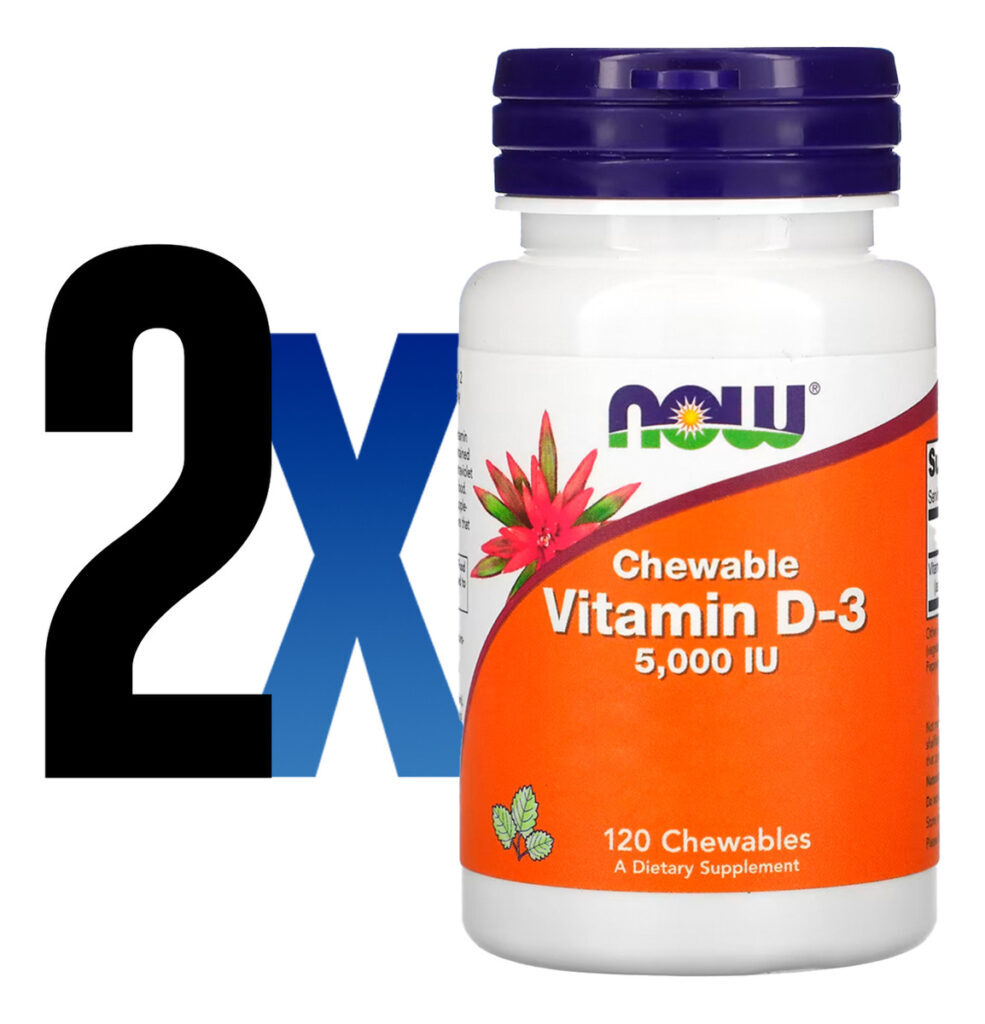 Vitamina D3 5000iu Now 120 Chewable Mastigável Importado 2un - Imagem 2